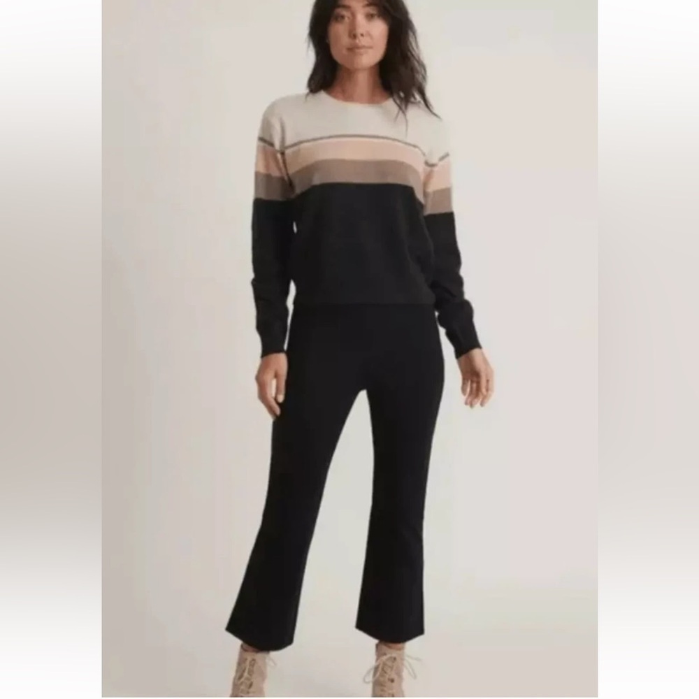 Marine Layer Womens Small Black Valencia Kick Flare Pants High Rise Black Travel